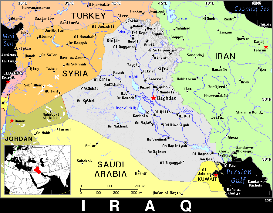 Iraq dark detailed