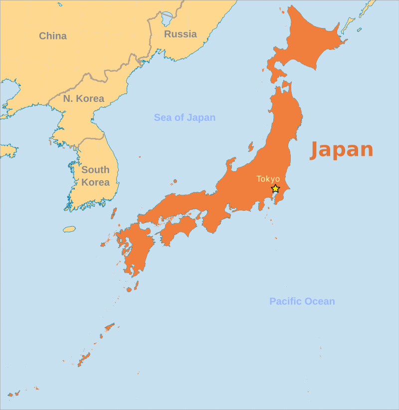 Japan map labeled