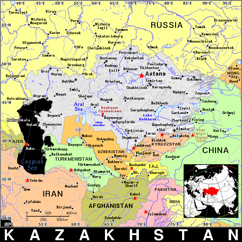 Kazakhstan dark detailed