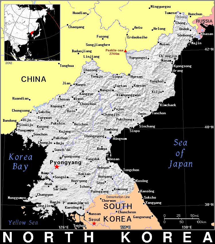 Korea North dark detailed