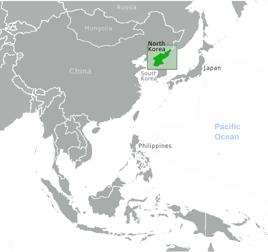 Korea North location label