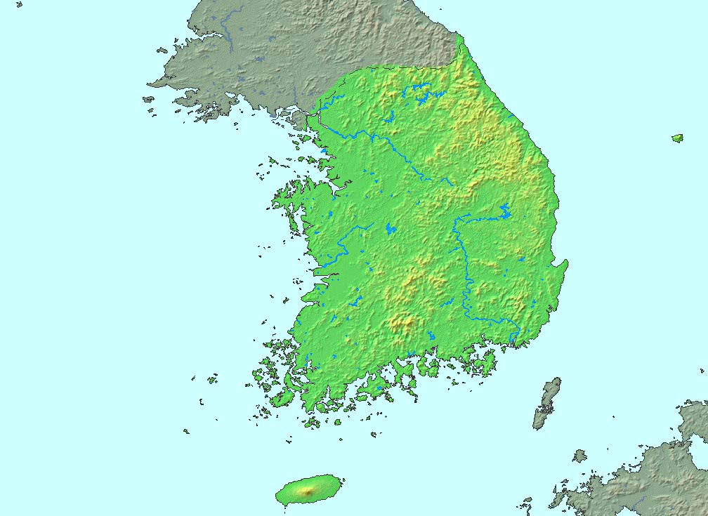Korea South topographic