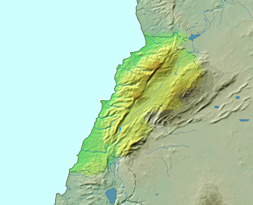 Lebanon topographic