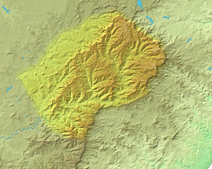 Lesotho topographic