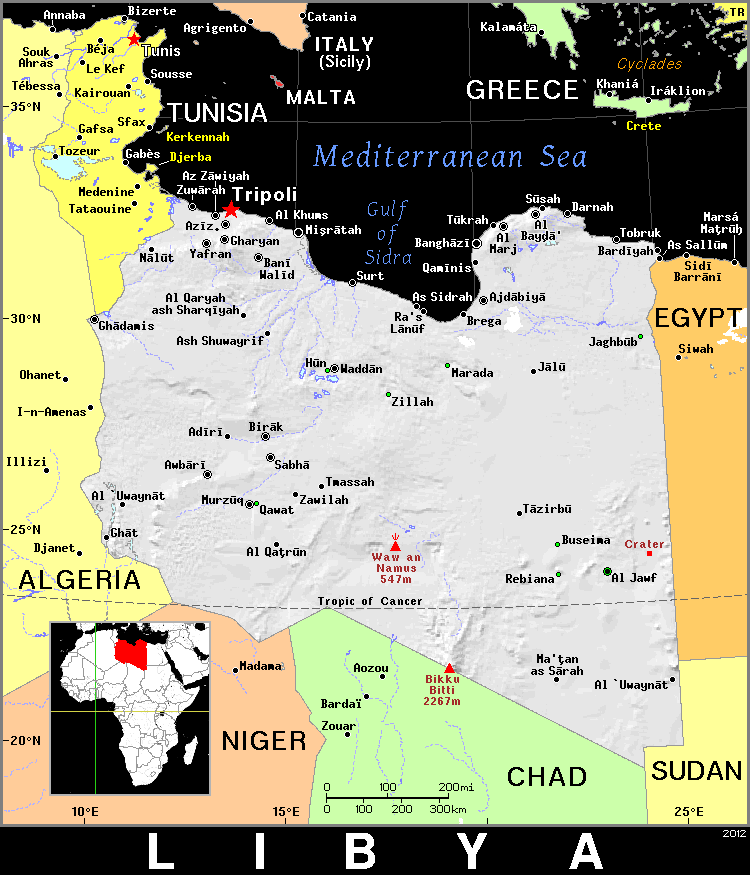 Libya dark detailed