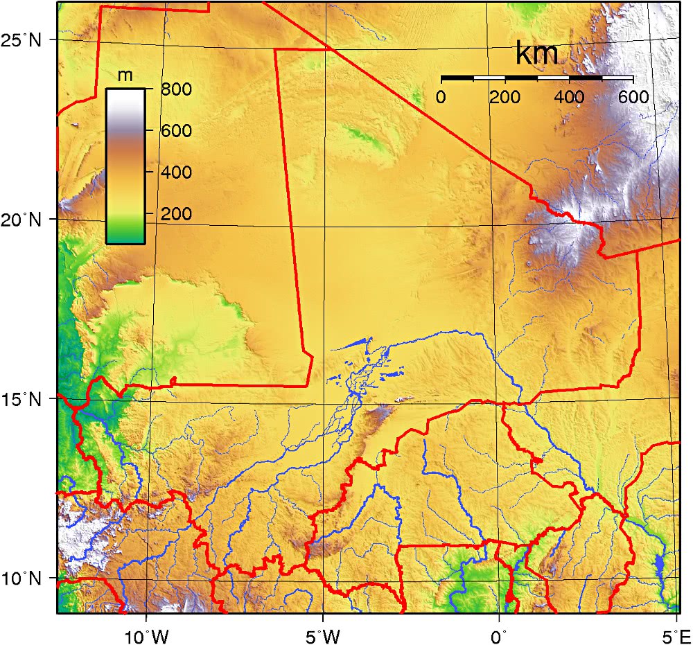 Mali Topography