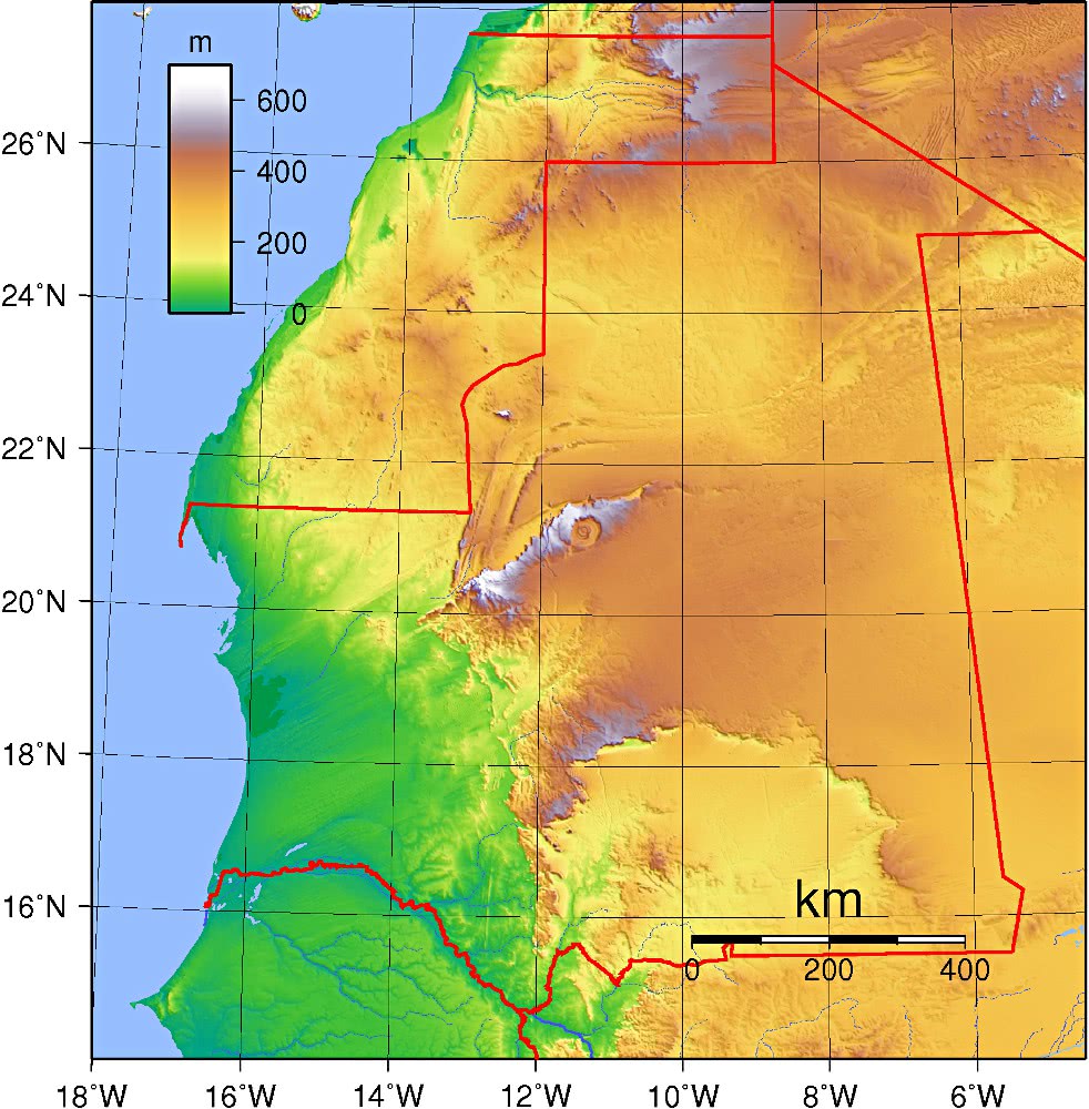 Mauritania Topography