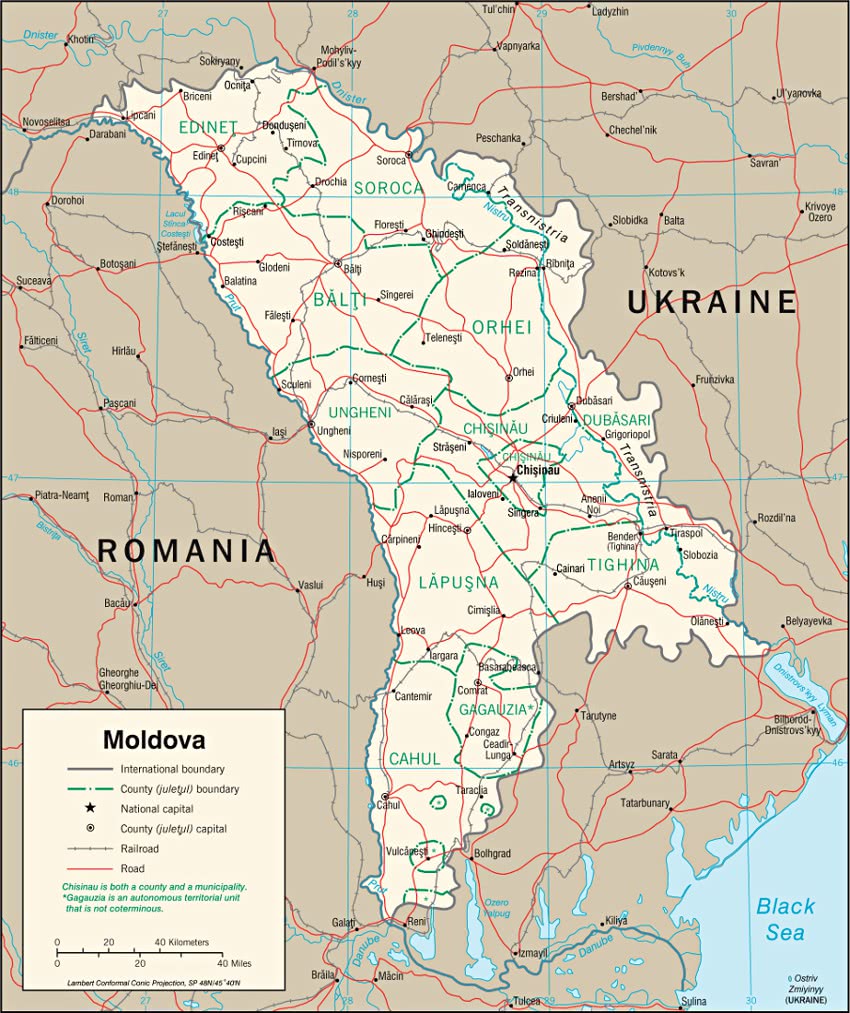 Moldova map 2001