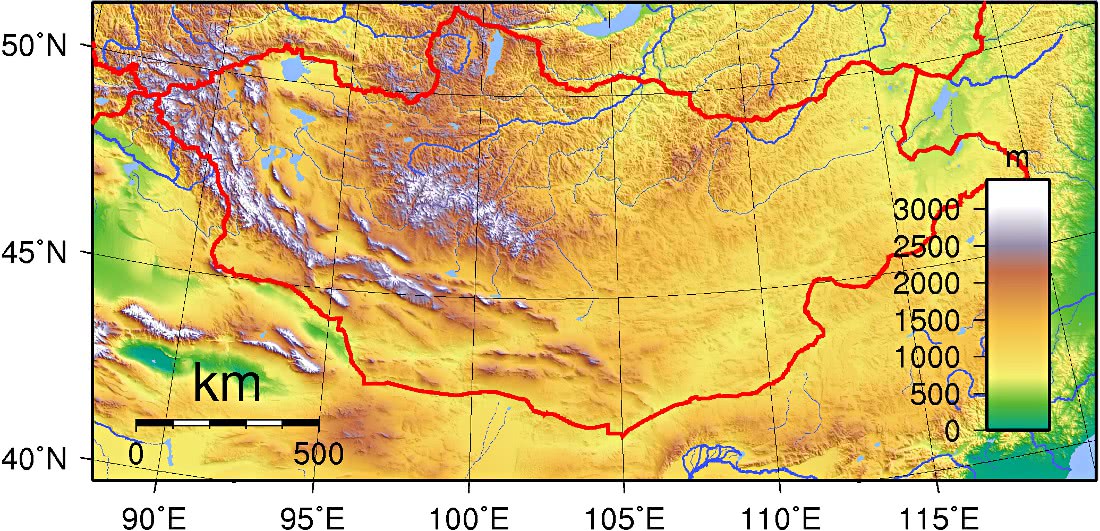 Mongolia Topography