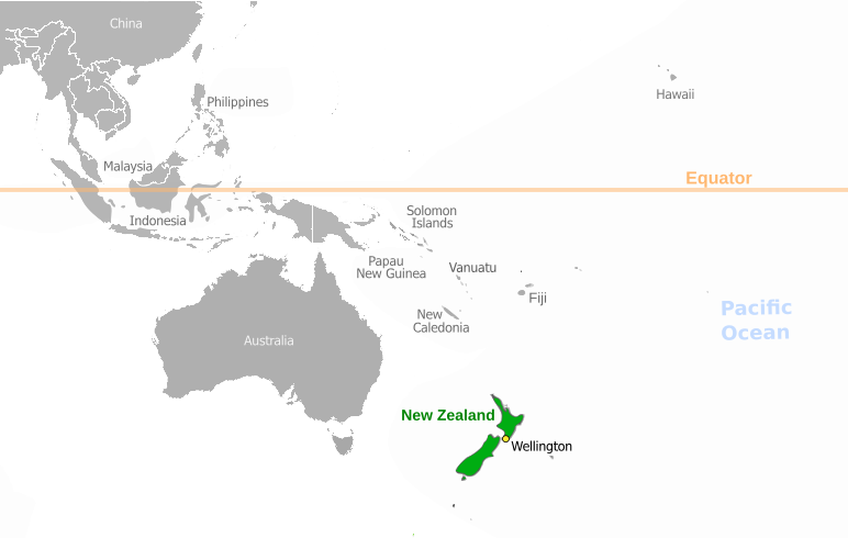 New Zealand location label