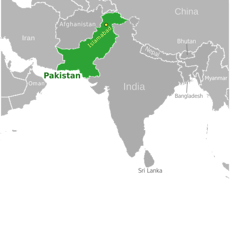 Pakistan location label