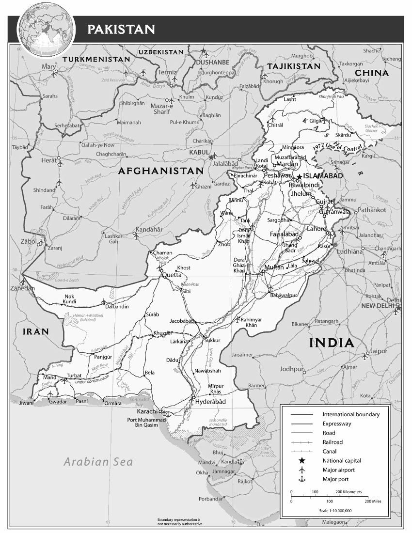 Pakistan map 2010