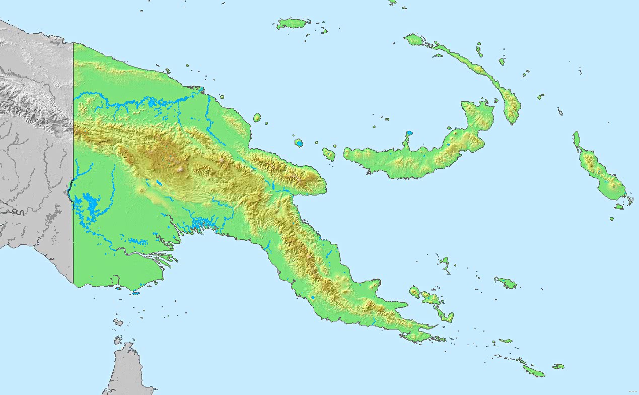 Papau New Guinea topographic