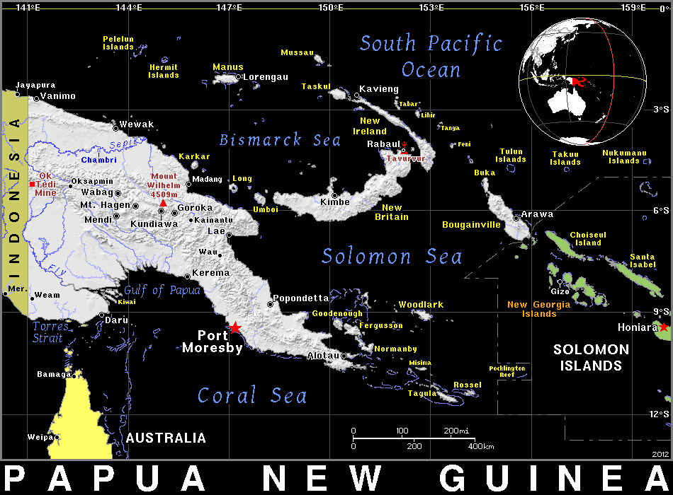 Papua New Guinmea dark detailed