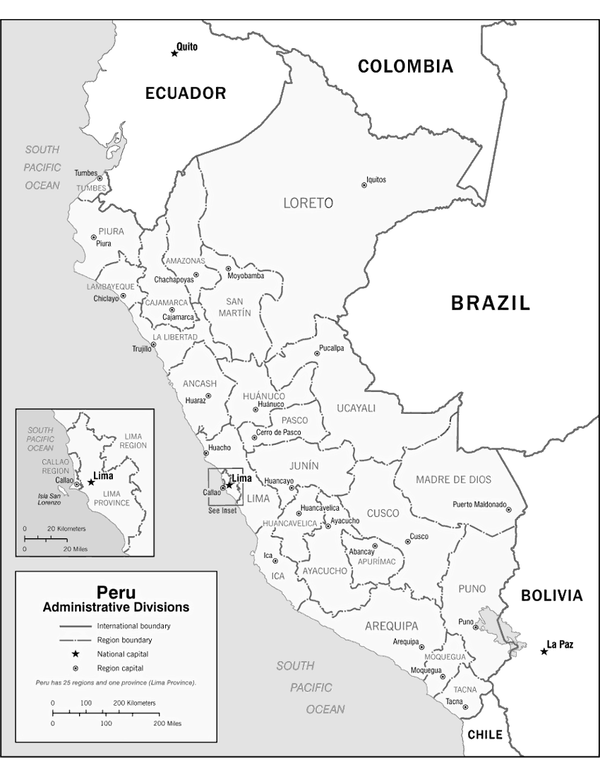 Peru regions 2006 print