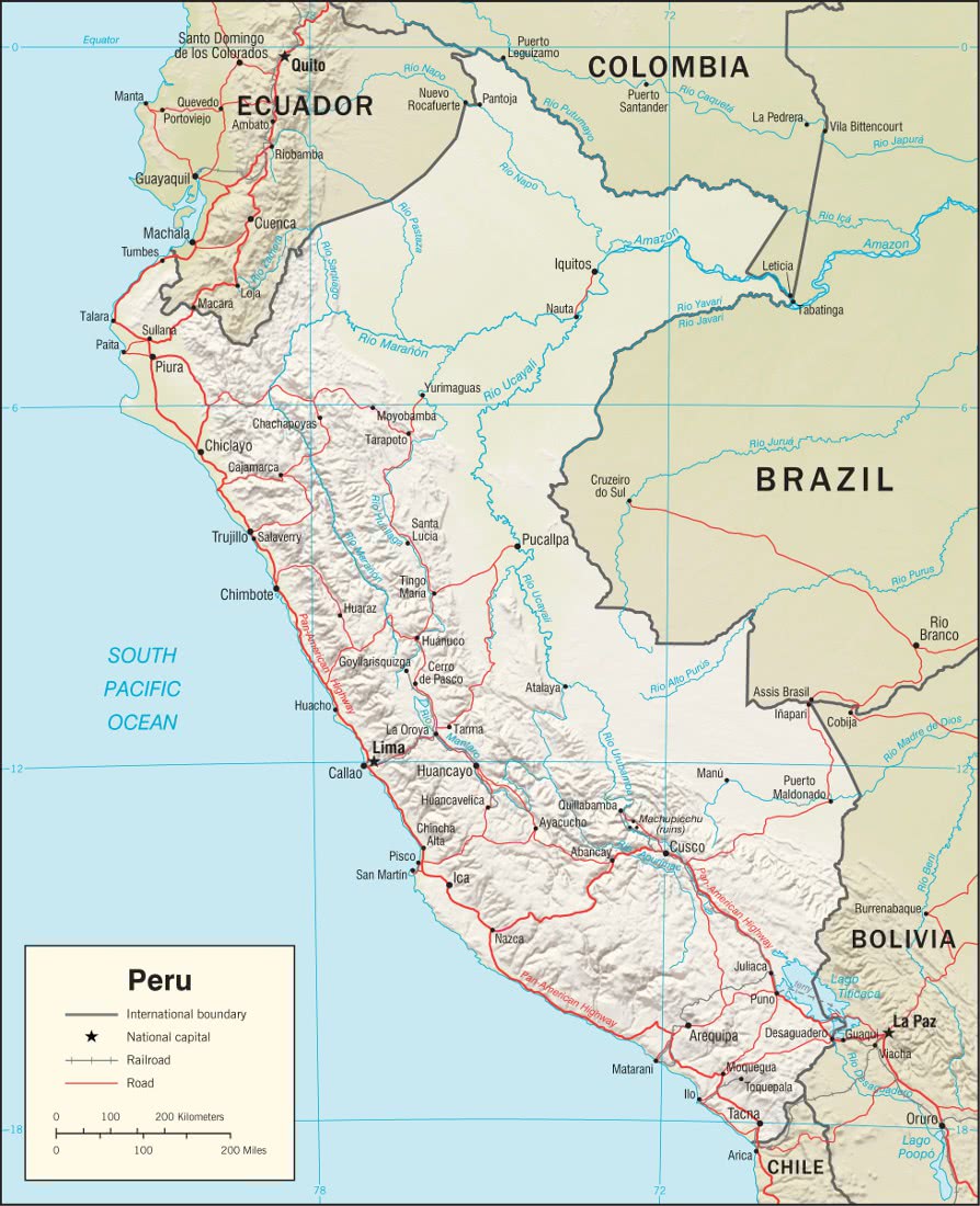 Peru relief map 2006