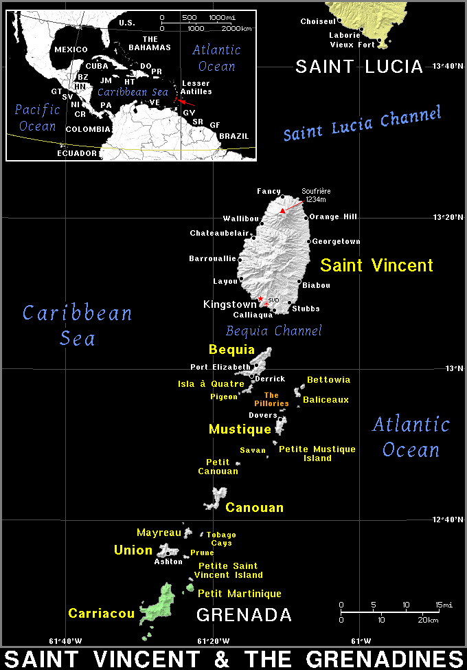 St Vincent and Grenadines dark detailed