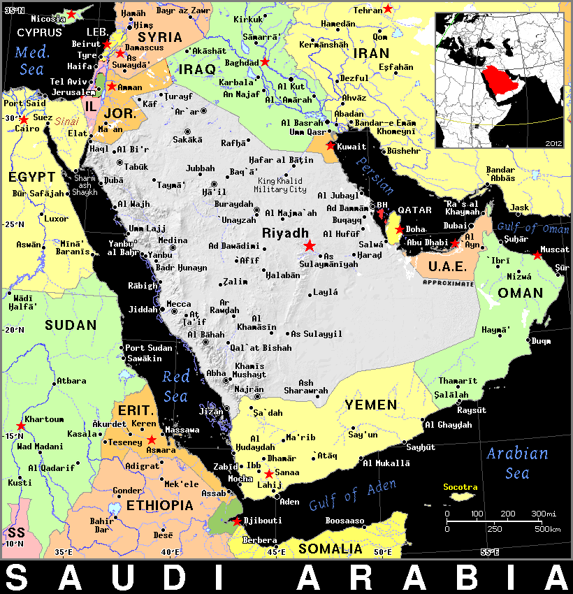 Saudi Arabia dark detailed