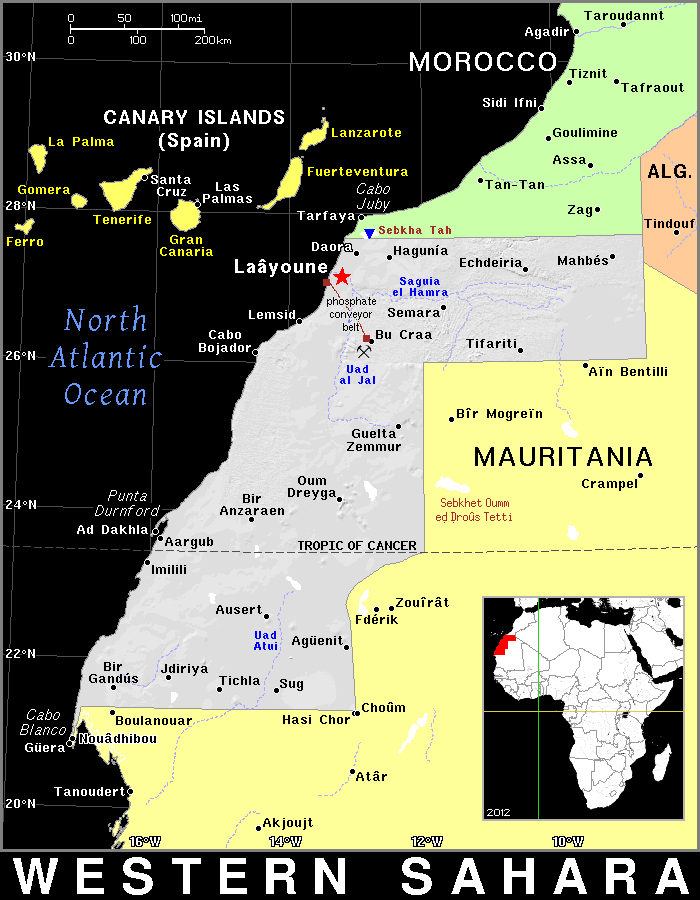 Western Sahara dark detailed
