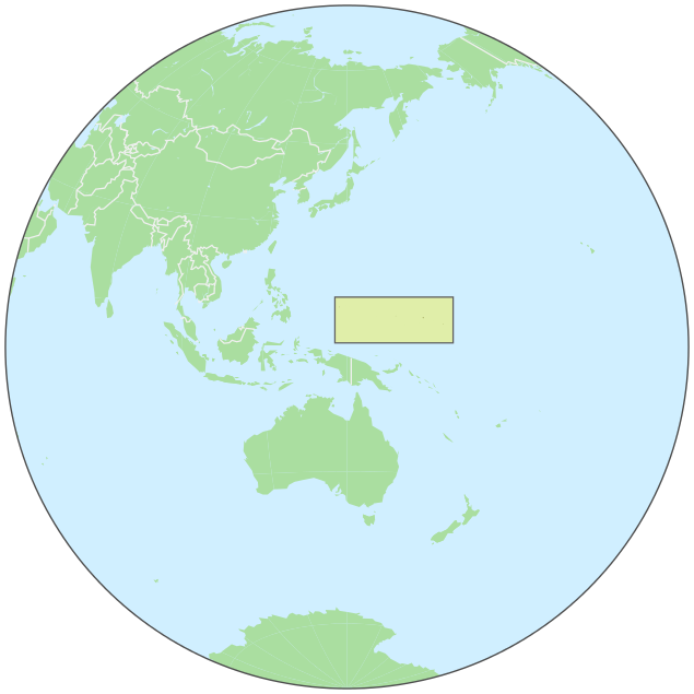 Micronesia on globe