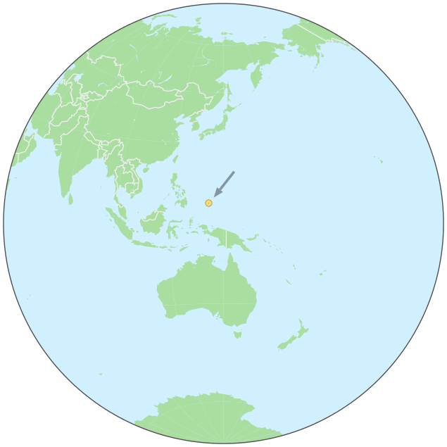Palau on globe