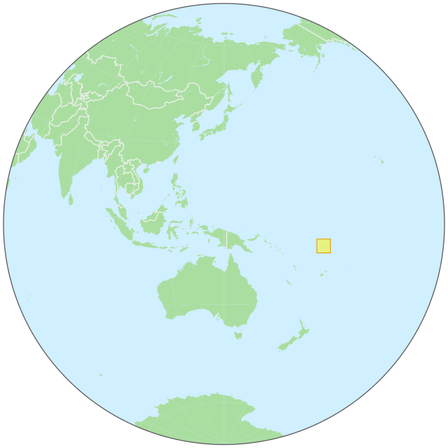 Tuvalu on globe