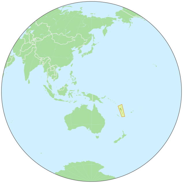 Vanuatu on globe