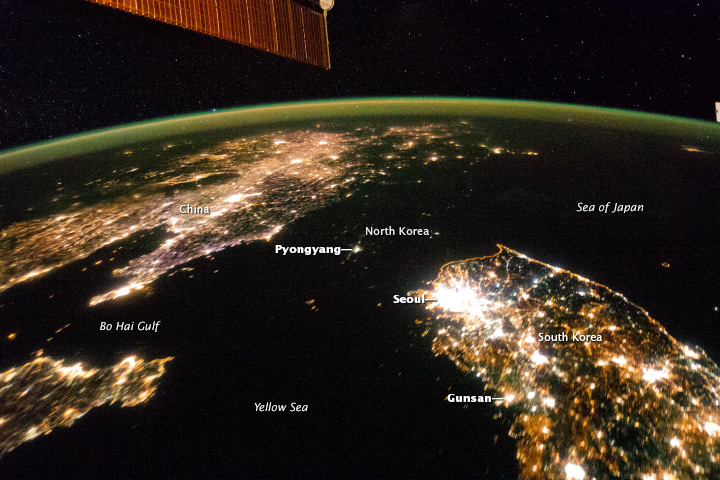 Koreas at night