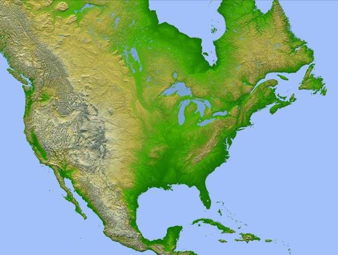 USA elevation map