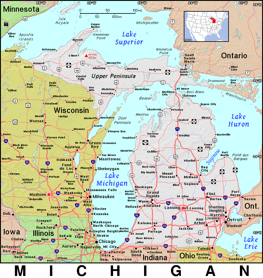 Michigan topo