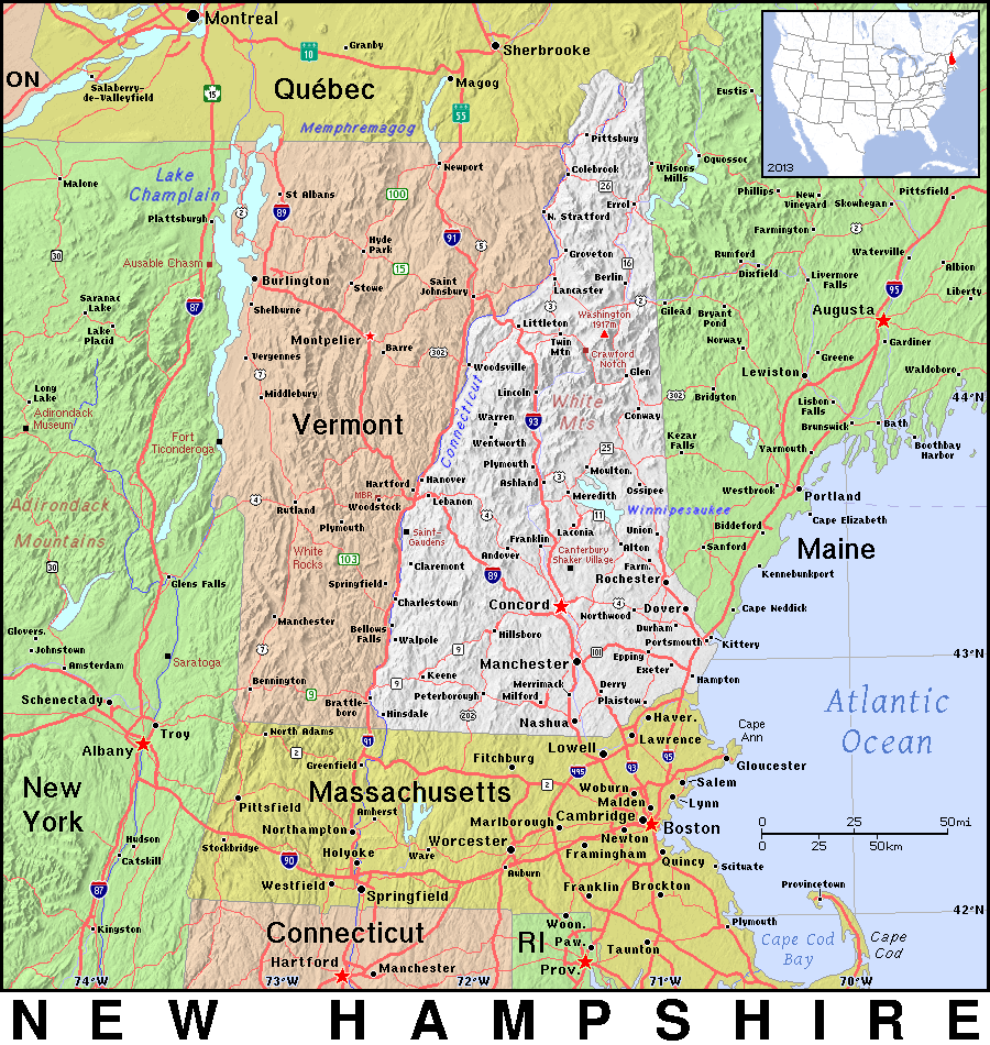 New Hampshire topo