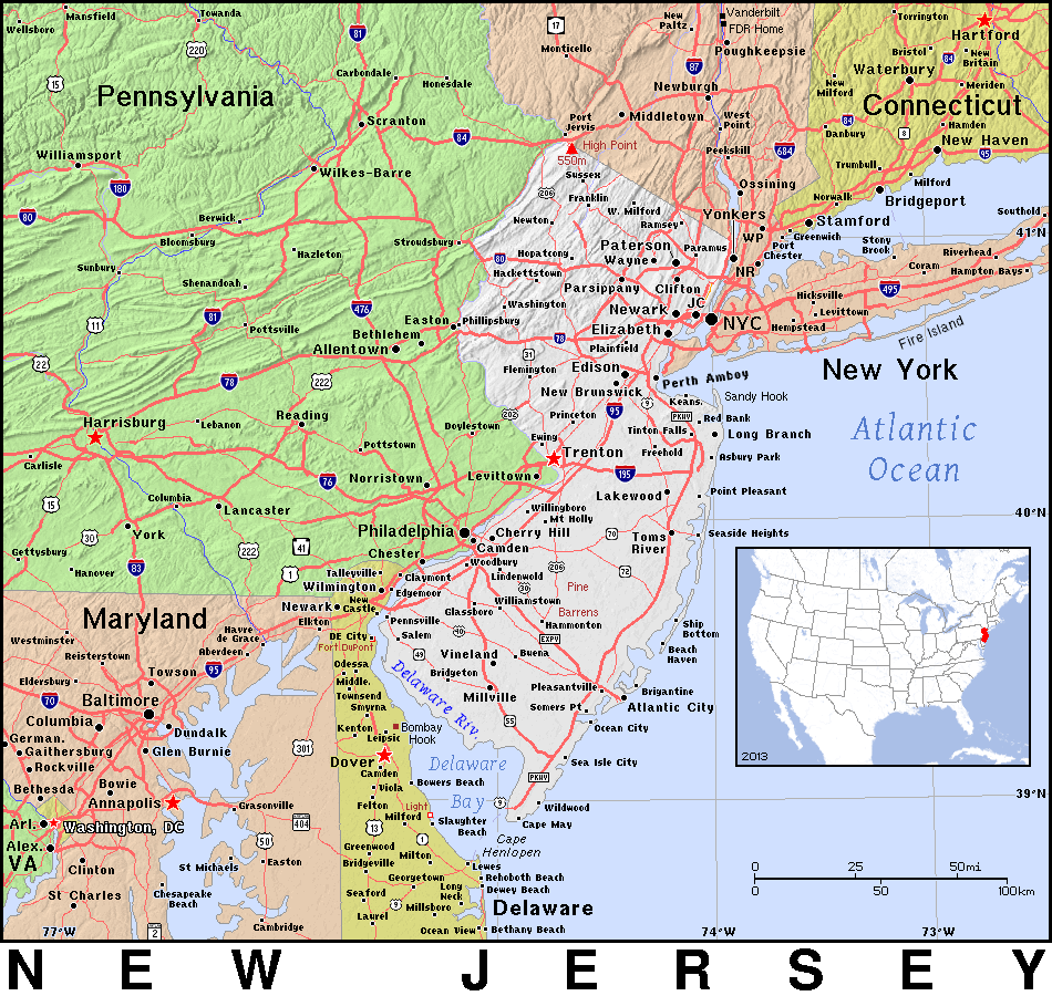 New Jersey topo