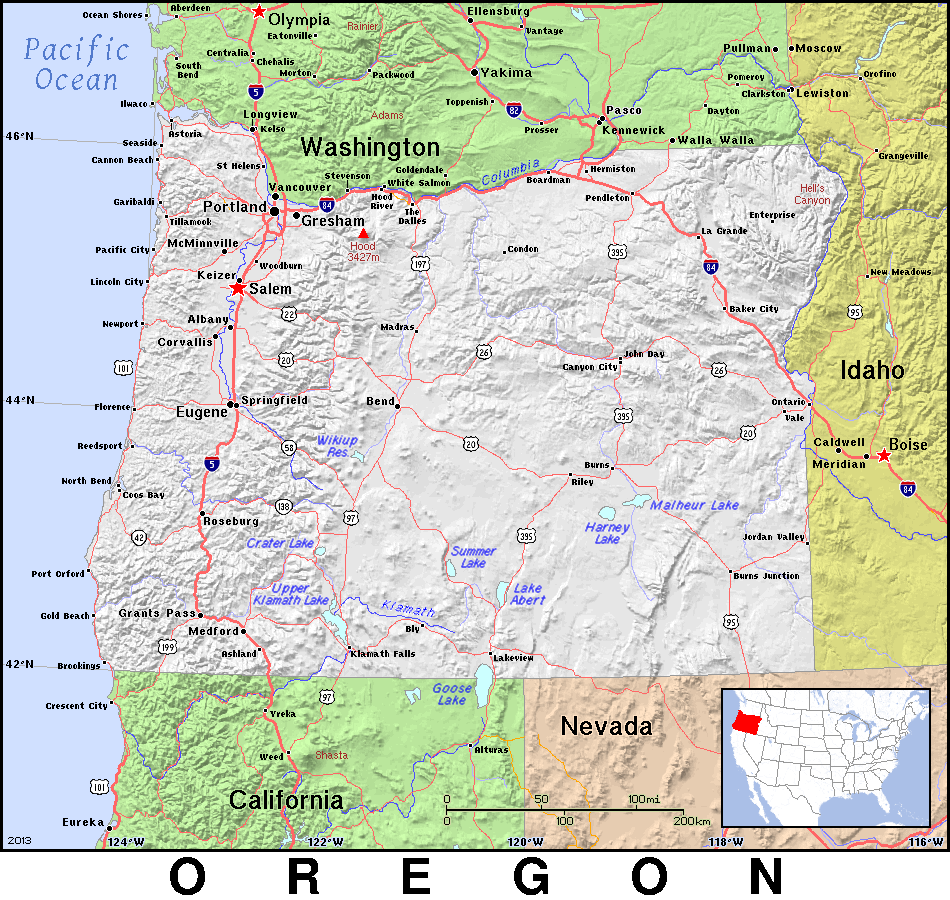 Oregon topo