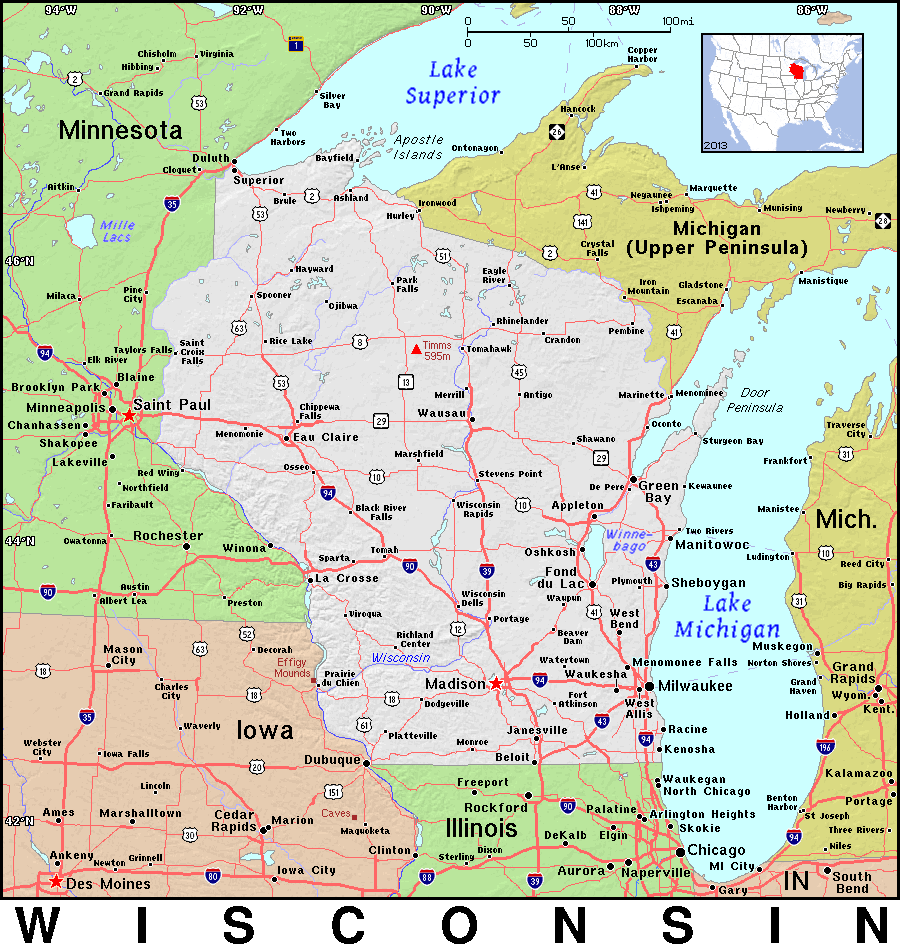 Wisconsin topo