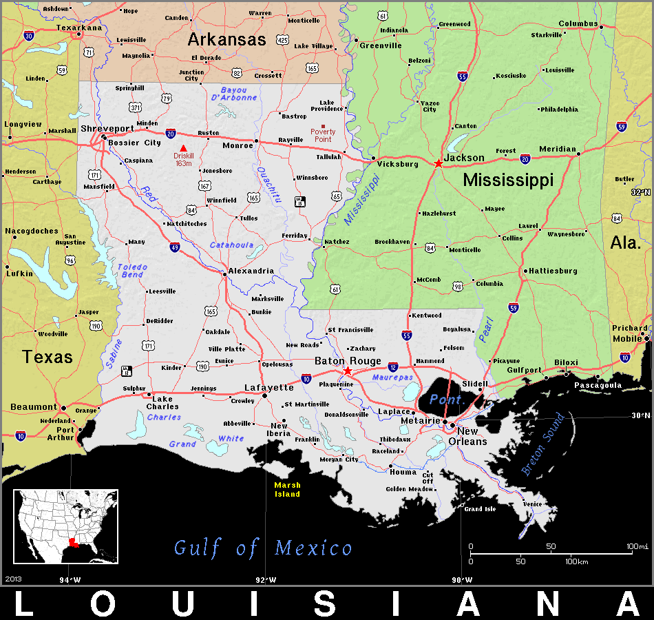 Louisiana topo dark