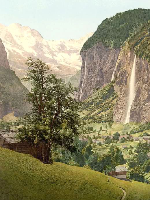 Lauterbrunnen Valley with Staubbach Waterfall