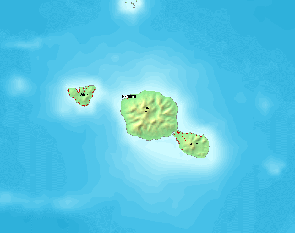 French Polynesia topographic