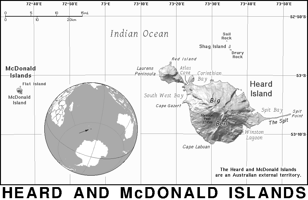 Heard and McDonald Islands BW