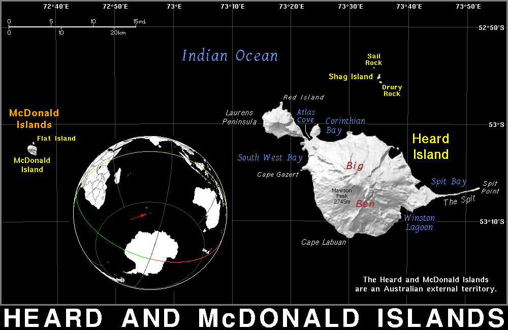 Heard and McDonald islands dark detailed