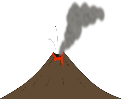 volcano with lava