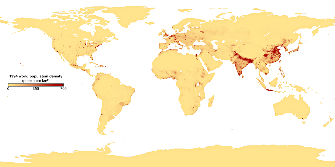 Population density worldwide