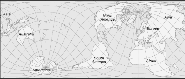 world equidistant cylindrical map