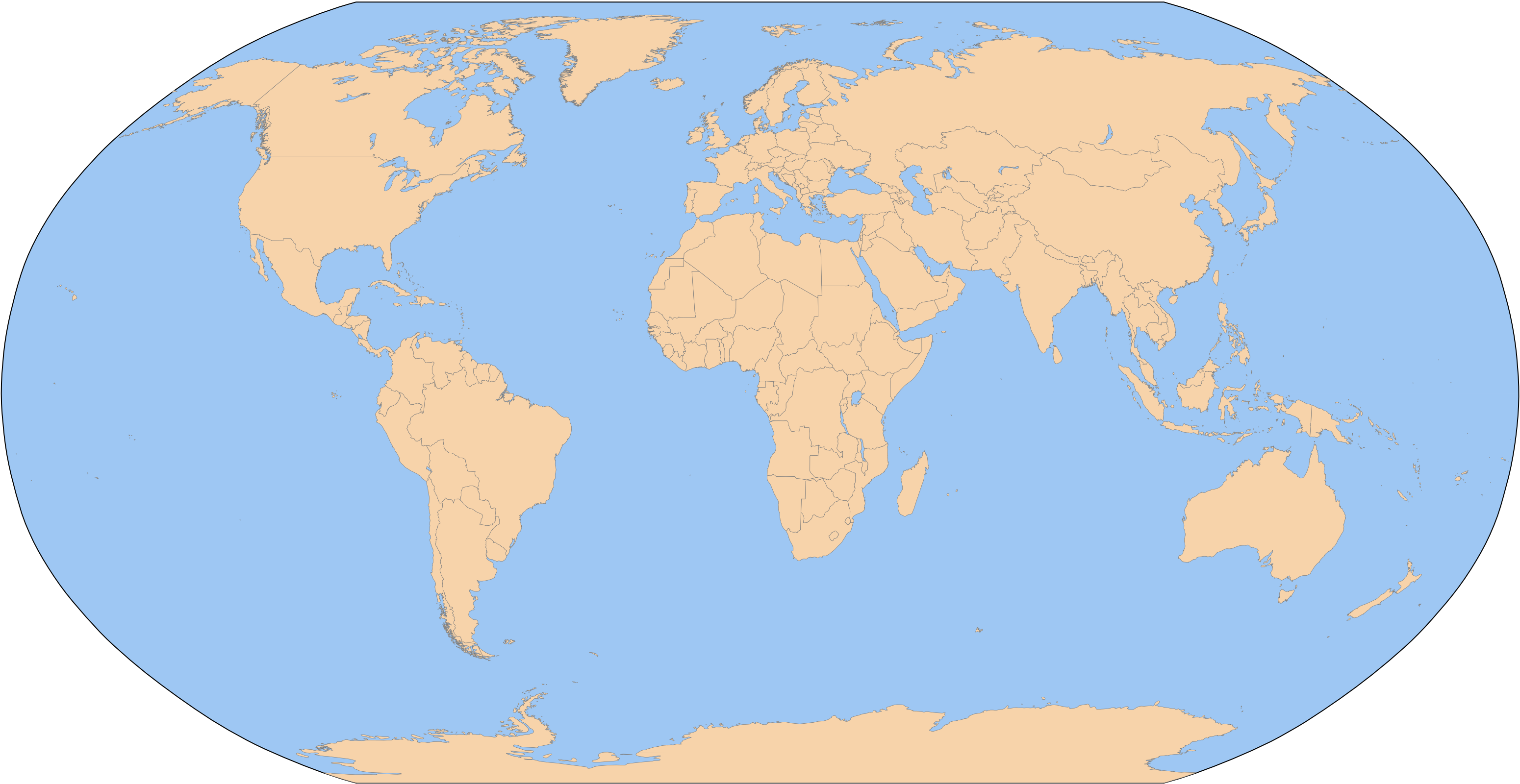 world map borders blank