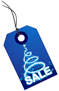 Holiday sale tag tree blue