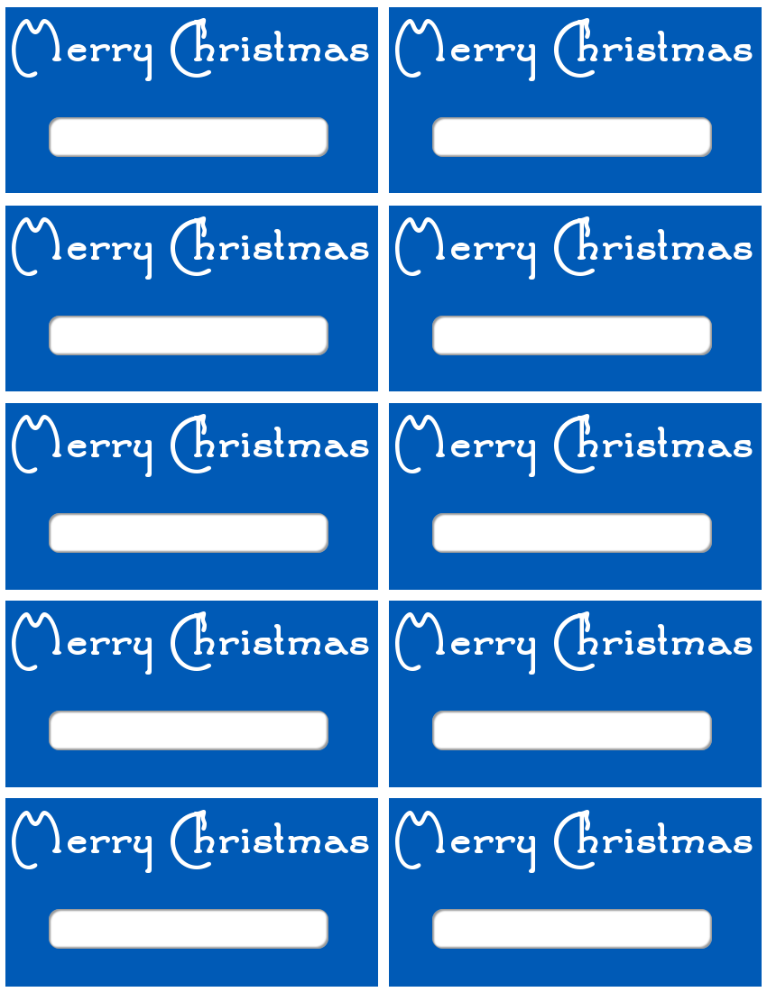 Christmas gift tags blue