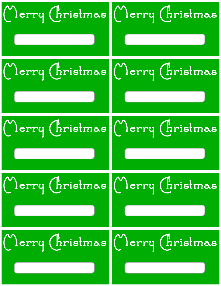 Christmas gift tags green