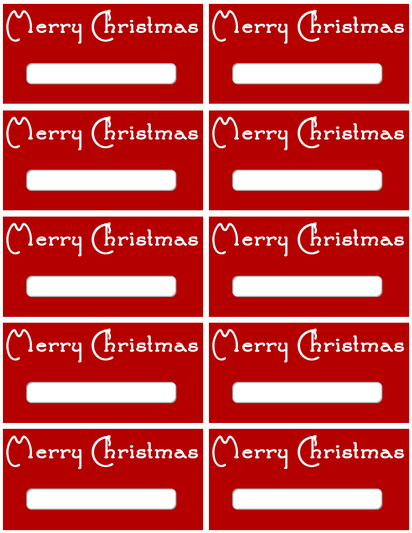 Christmas gift tags red