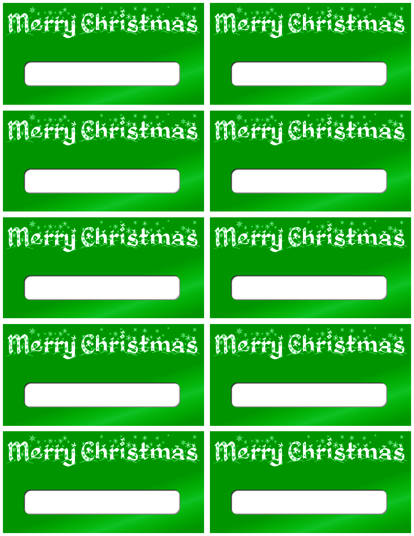 Merry Christmas gift tags green