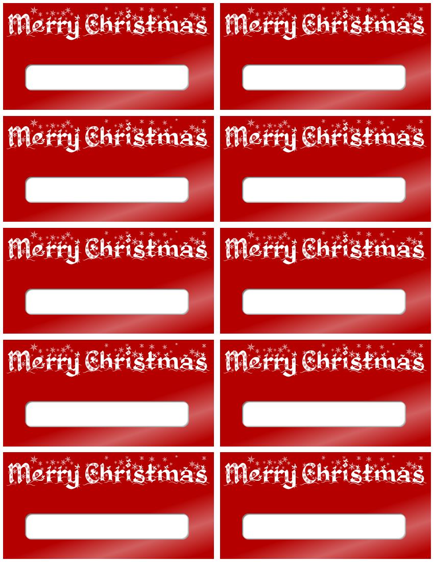 Merry Christmas gift tags red