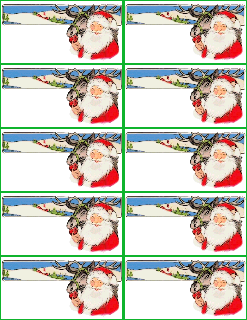 Santa reindeer gift tag page